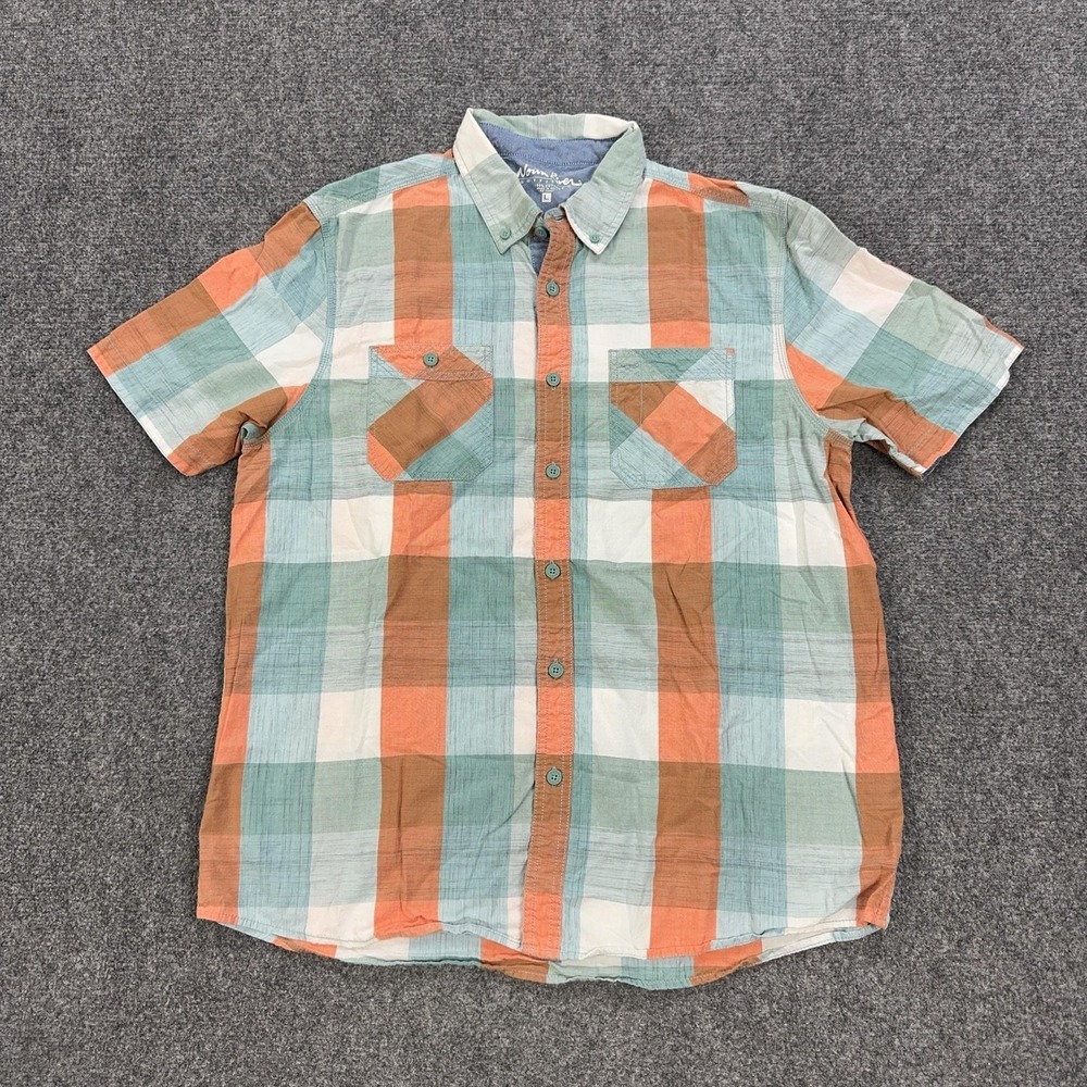 North River Outfitters Shirt Mens L Multicolor Plaid Short Sleeve Button Front - Picture 1 of 6
